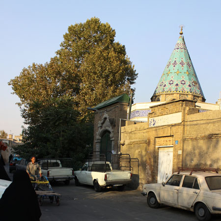 چنار امام‌زاده یحیی در محله قدیمی چالمیدان. این چنار که عمر آن حدود ۸۰۰ سال تخمین زده شده، تنها بازمانده باغ‌های روستای تهران است که جهانگردان اروپایی به آن لقب چنارستان داده بودند.