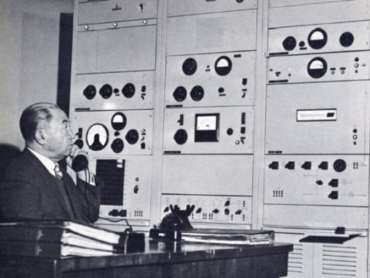 Central control panel at Kabul Radio transmitter