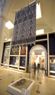 Rachid Koraichi<br />
The Invisible Masters, 2008<br />
Cotton Appliqué<br />
